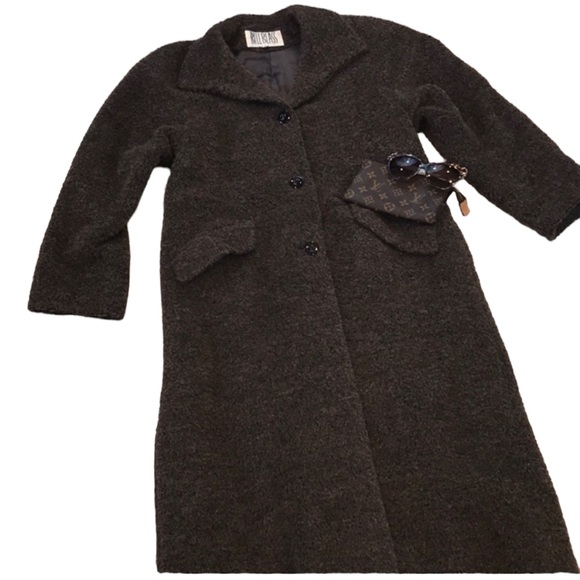 Vintage Jackets & Blazers - Vintage Bill Blass Signature Alpaca Curled Long Trench
